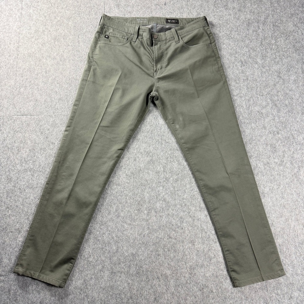 Adriano Goldschmied Men Jeans 34x30 Olive Green Cotton Blend Prima Cigarette Leg